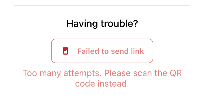 Improved SMS handoff error message